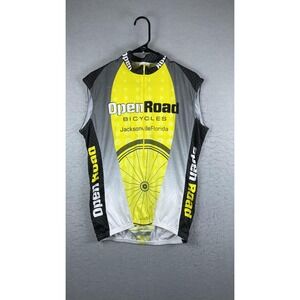VOmax Open Road Bicycles Cycling Jersey Mens XL Sleeveless Yellow USA Road Bike‎